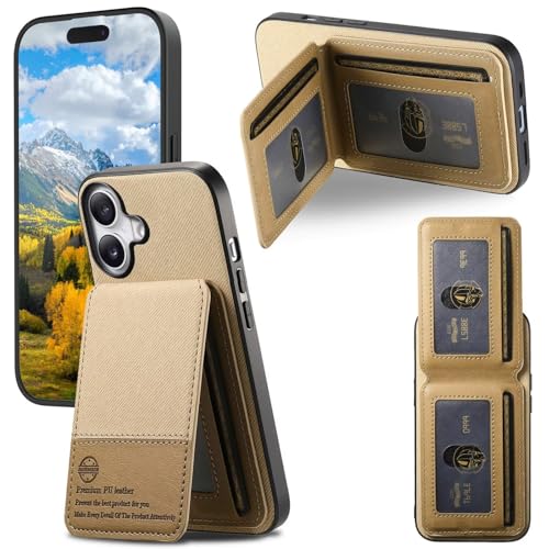TUUNKMUY Lederhülle Kompatibel mit iPhone 11 Hülle Flip Wallet Handyhülle PU Leder Tasche Case Kartensteckplätzen Standfunktion Handytasche Schutzhülle für iPhone 11,Khaki