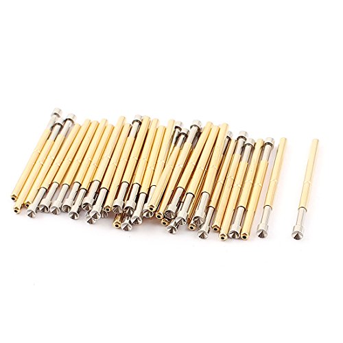 Image of uxcell a15100800ux0615 40 Piece P125A 2.5 mm Diameter Concave Tip Spring Test Probes Testing Pin, 33 mm
