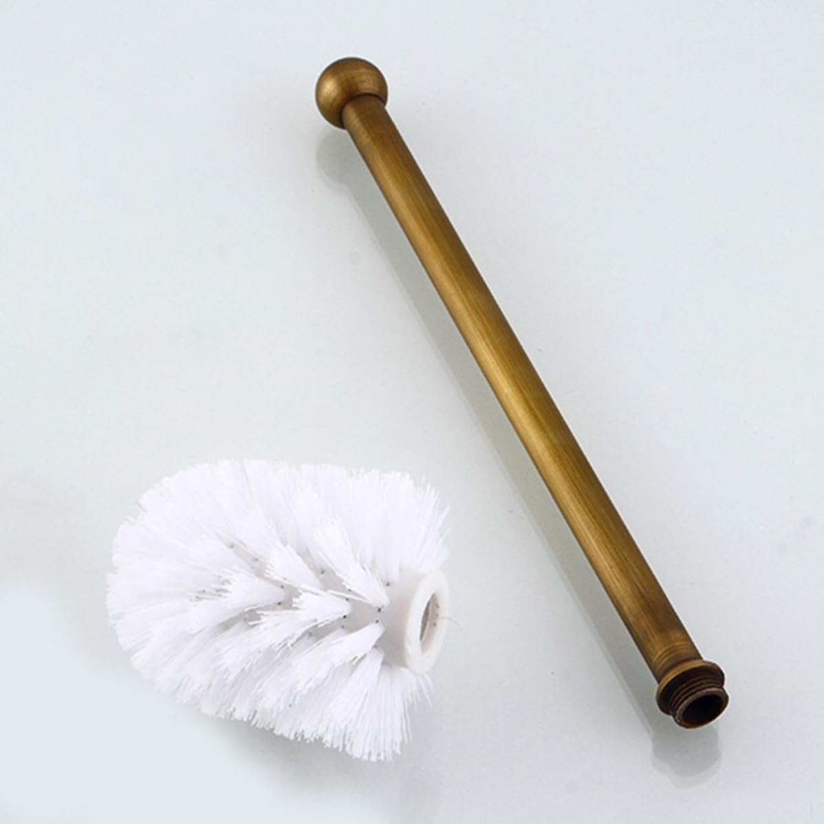 Set Spazzolone Bagno in Rame Vintage Supporto da Parete Kit Accessori Bagno Compatto Che Non Graffia e Ufficio