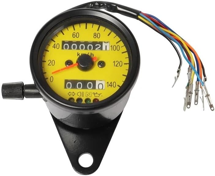 Motorbike Digital Tachometer Motorcycle LED Backlight Dual Odometer 0-140KM/H Tachometer Gauge Vintage Tachometer Universal