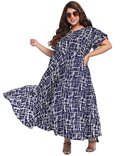 Oomph! Vestido largo de crepé acampanado para mujer, Azul Marino, 40