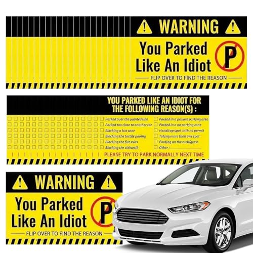 Tarjetas De Mal Estacionamiento - 50 Piezas De Multas De Aparcamiento Divertidas | con Múltiples Motivos, Regalo para Uso En Calle Zona Comercial