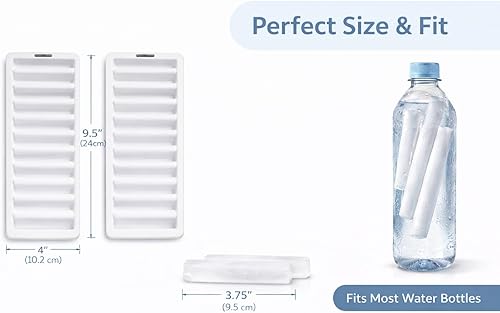 Miniatura 6 de Juego de 2 bandejas para palitos de hielo, hace palitos de hielo largos y estrechos para botellas de agua y botellas deportivas, plástico sin BPA