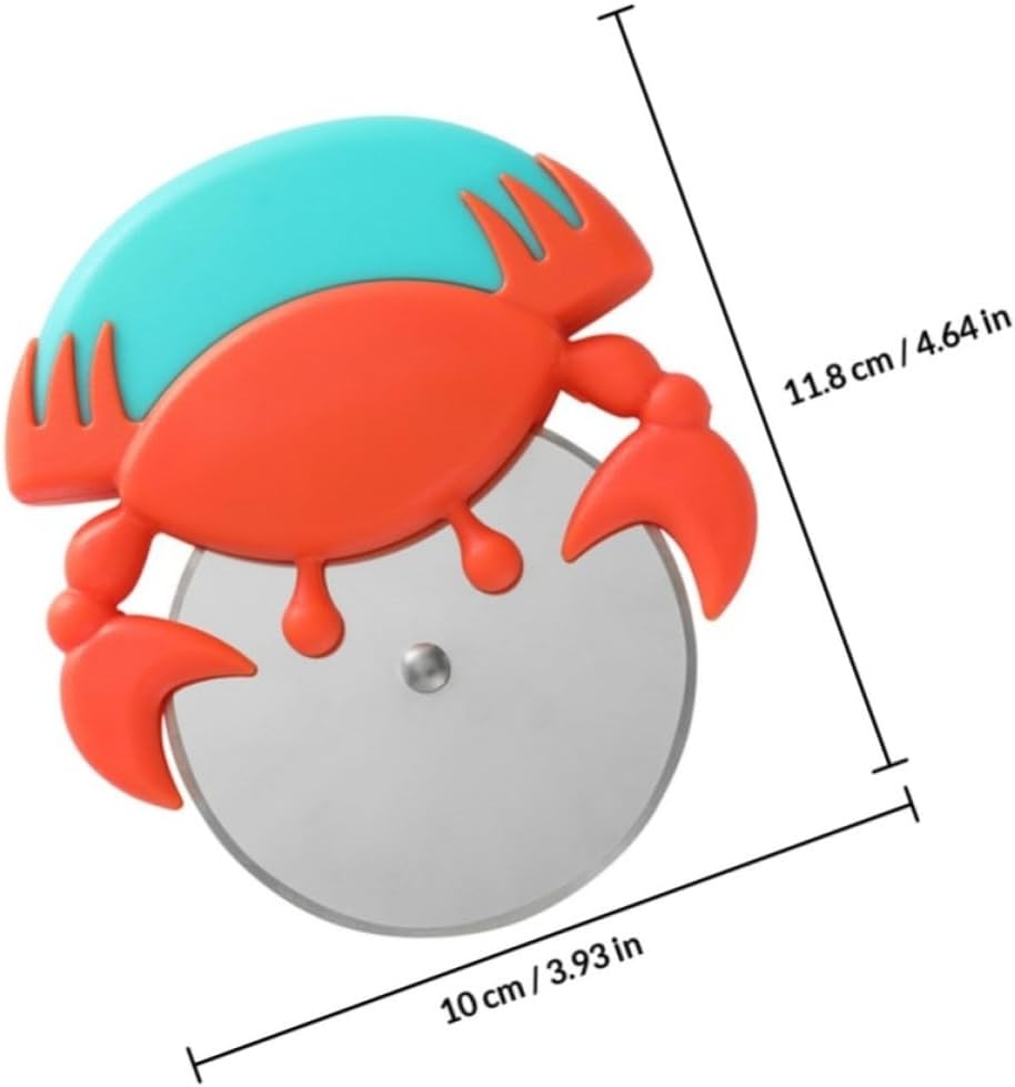 Crab Pizza Cutter, Stainless Steel round Pizza Wheel with Cover for Home
