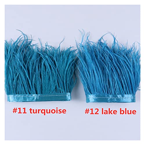 Plumes d'autruche en frange de 10 mètres bleu lac pour décoration de mariage - 8