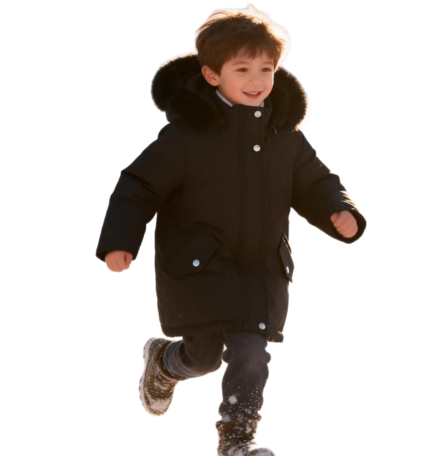 Chaqueta de plumón para niña, diseño de princesa, para invierno, chaqueta de forro polar, chaqueta para niño, cálida con capucha, piel gruesa