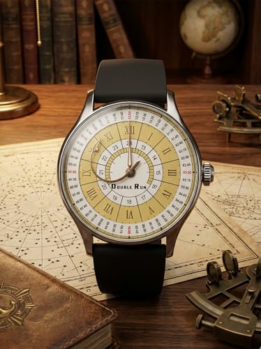 Image of DOUBLERUN Analog Watch, Silicone Strap, Roman Numerals, 24-Hour Display