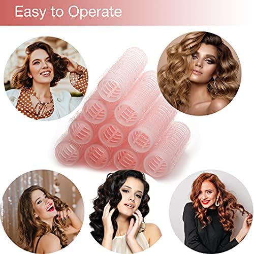 KHEERANA 10 Pieces Self Grip Hair Rollers 20MM Medium Hair Curlers For Short And Long Hair Salon Hairdressing Curler For Curling And Styling Hair Self Holding DIY Roller For Hair Grip