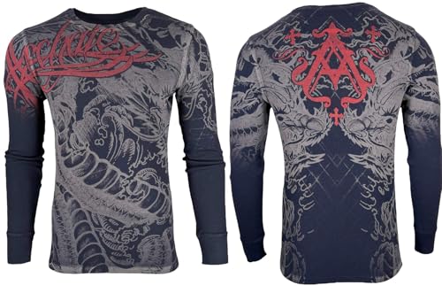 Archaic by Affliction Men's Thermal Shirt Dragon Rage2