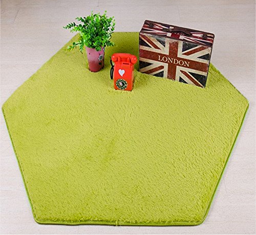 WERSHOW Hexagon Coral Rug Pad Mat for Princess Castle Playhouse for Girls Children Play Tent Indoor and Outdoor Fun (Green)