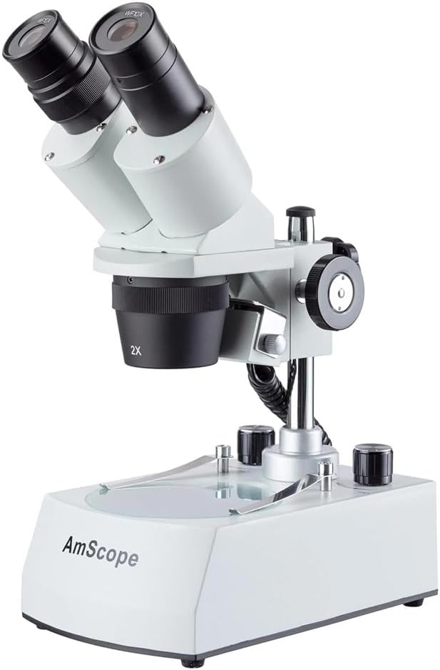AmScope Cordless LED Two Lights Stereo Microscope 20x-40x