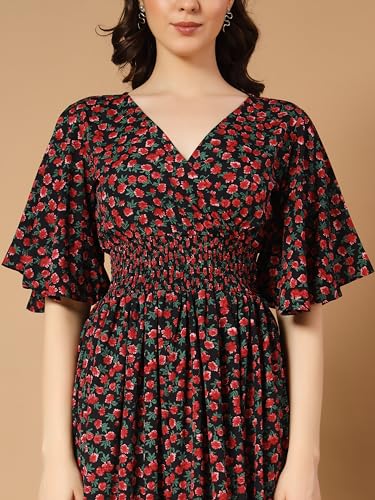 Image of ZWERLON | Beautiful Floral Pattern | Midi Length | Eye-Catching Design | Perfect for Casual |Flattering Fit and Soft | Comfortable Fabric