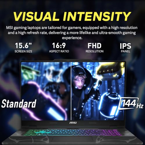 Image of msi Cyborg 15.6 inch 144Hz FHD IPS Gaming Laptop, Intel Core 7-240H, NVIDIA GeForce RTX 5060, 16GB RAM, 2TB Storage (1TB SSD+1TB Docking Station Set), Backlit Keyboard, HD Webcam, Wi-Fi 6E, Win 11, Black