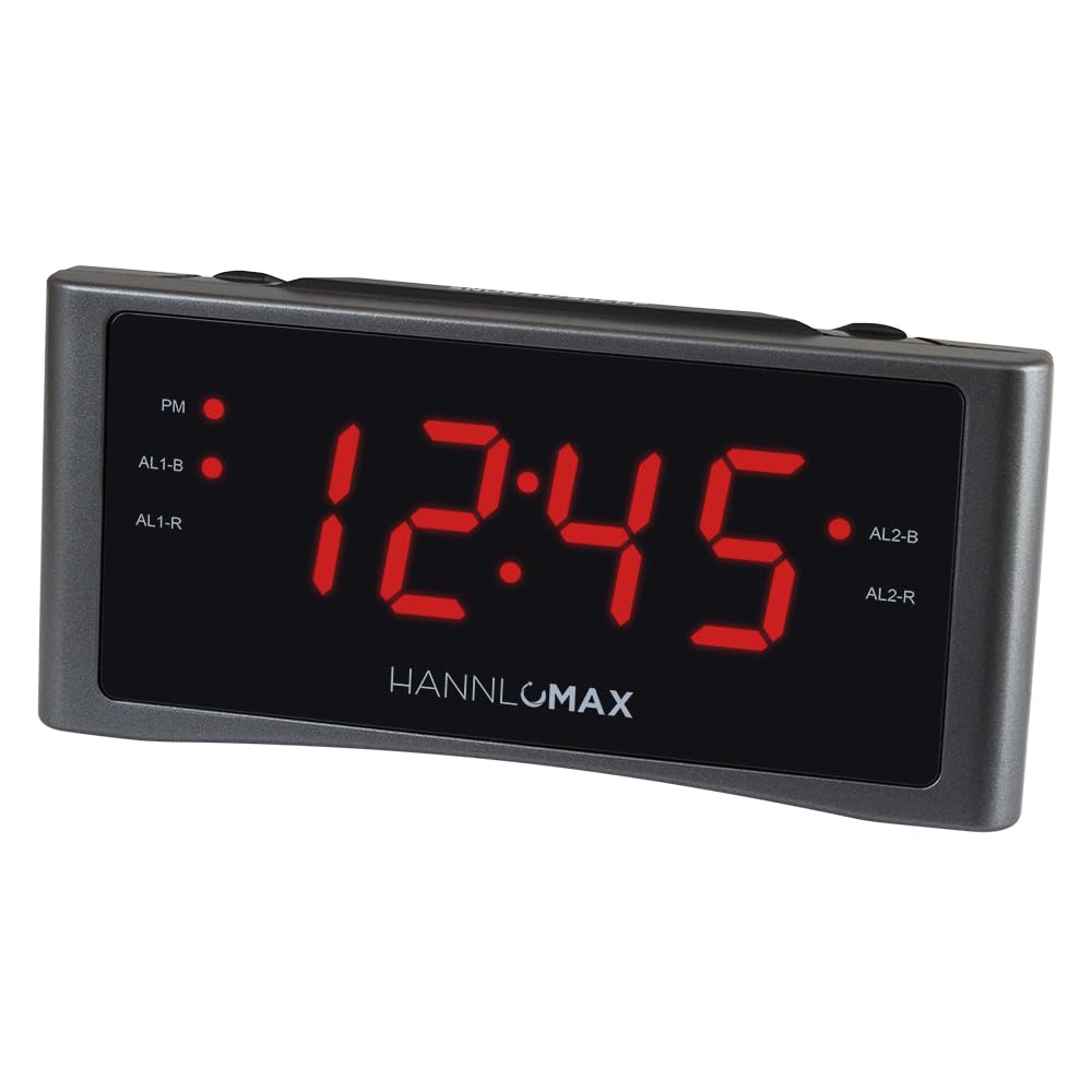 HANNLOMAX HX-151CR Alarm Clock Radio, PLL AM/FM Radio, Dual Alarm, 1.2" Red LED Display, AC Operation only. (Silver Grey)-image-20