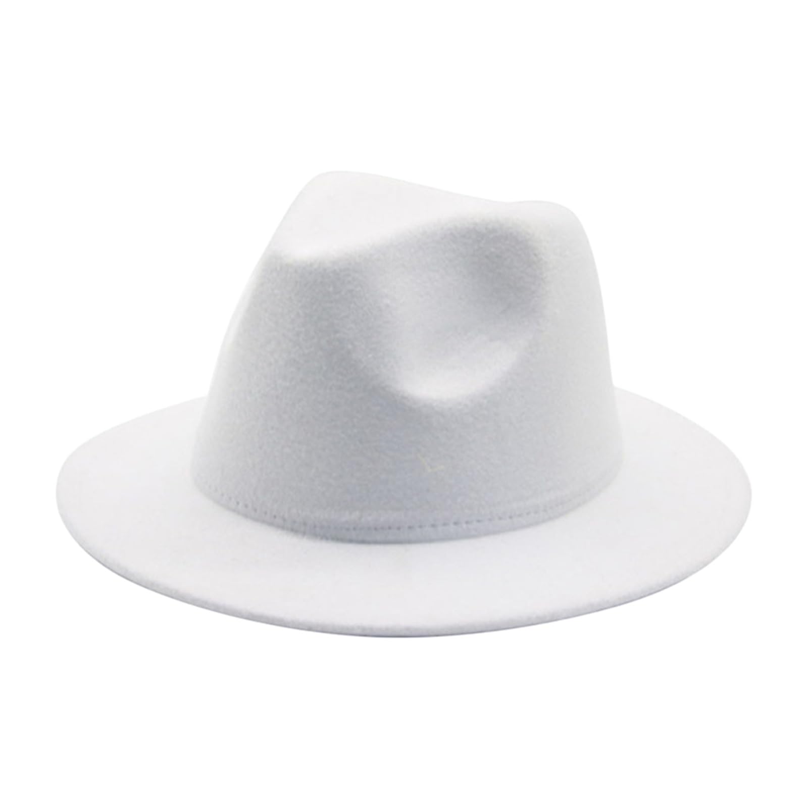 DELIMALI Kids Classic Wide Brim Fedora Hat Children Boys Girls Felt Panama Cap Wool Felt Jazz Hats Party Holiday Stage Hat (A-White, 4-10 Years) โ image 1