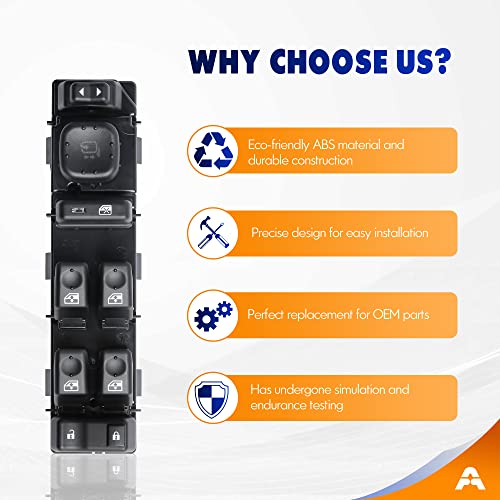 15883320 Front Driver Side Door Lock And Power Window Switch With Mirror Switch And Module Fit For 2003-2007 Cadillac Escalade Chevrolet Avalanche Silverado Suburban Tahoe Gmc Yukon Sierra,920-020 #TOP5