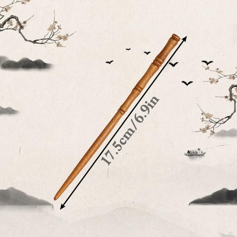 Miniatura 2 de Palillos de madera para el cabello, palillos de bambú para el cabello, palillos para el cabello para damas y niñas, palillos de madera vintage