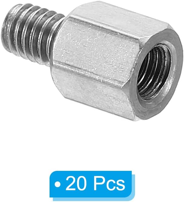 PATIKIL M3x5mm+4mm Male-Female Hex Standoff, 20 Pack Stainless Steel PCB Standoffs Screws for Motherboards, Computer Cases, Circuit Boards, Electronics