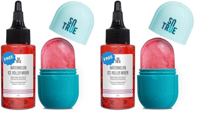 Sotrue Ice Roller For Face , Neck and Body | For Puffy Eyes, Easy to Use and Carry | Unbreakable and Reusable | Glowing and Clear Skin (Pack of 2)