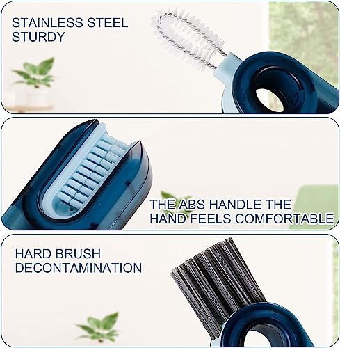 Image of VONT 3 in 1 Bottle Lid Gap Cleaning Brush, Tiny Bottle Cup Lid Straw Cleaner Tools Multi-Functional Crevice Cleaning Brush - Pack of 1