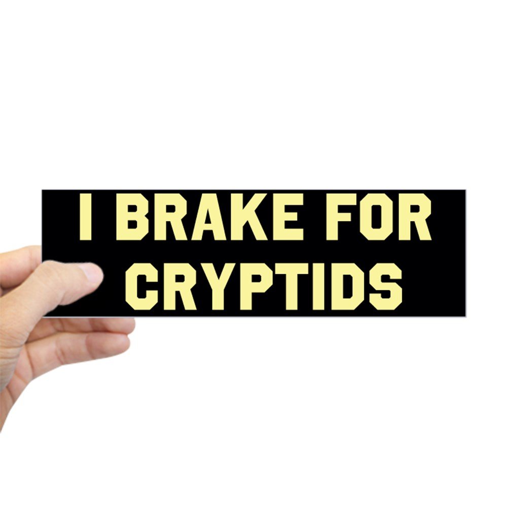 CafePress I Brake for Cryptids Sticker (Bumper) 10"x3" Rectangle Vinyl Bumper Sticker Car Decal