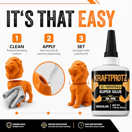 Image of 3D Printer Super Glue Thin for PLA, ABS, PETG, TPU & Nylon - 1.76 oz XXL - Capillary Action, Ultra Fast-Drying & Clear - Perfect for Resin, RC Parts, Cracks & Fine Detail Fixes
