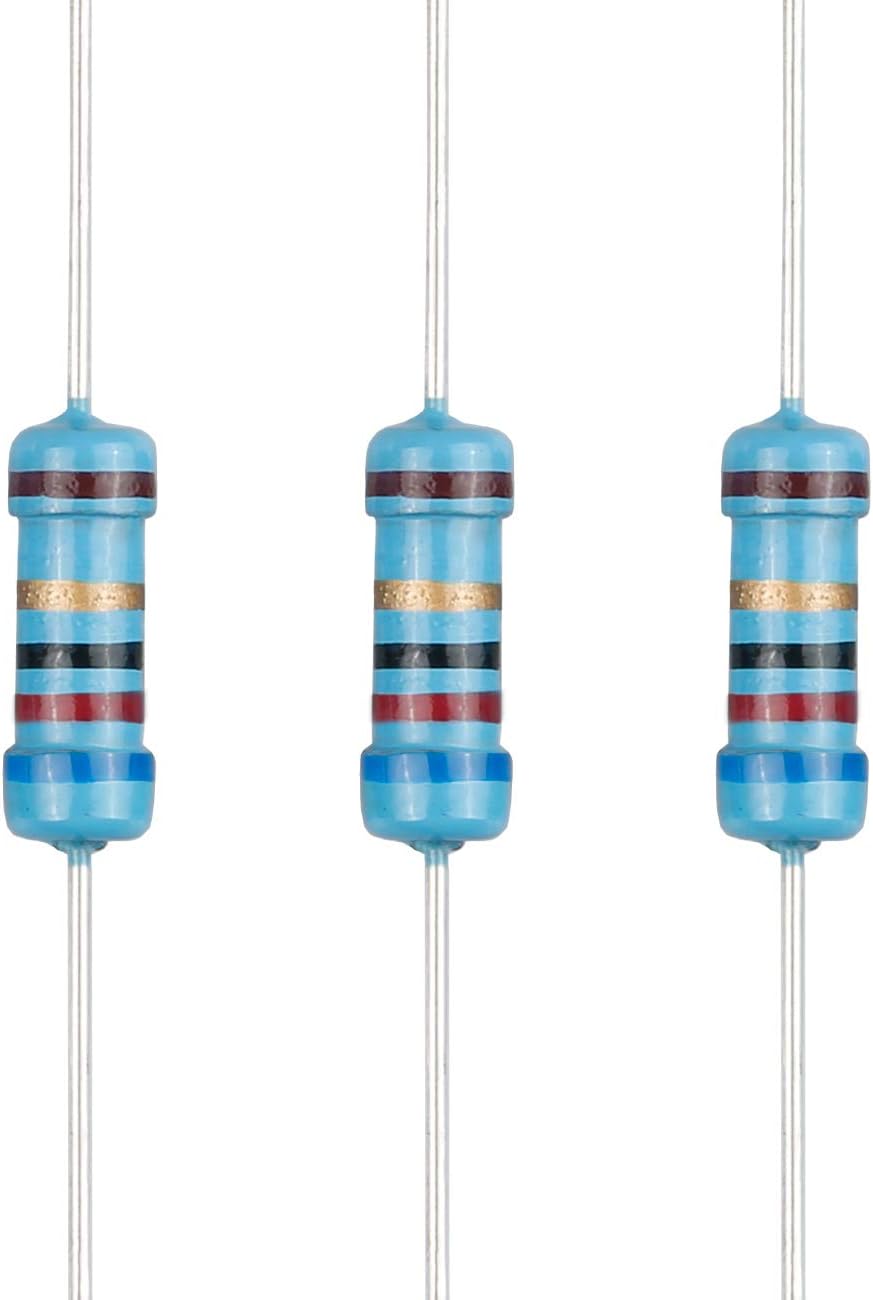 100pcs 62 ohm Resistor 1/2w (0.5Watt) ±1% Tolerance Metal Film Fixed Resistor, Multiple Values of Resistance Optional
