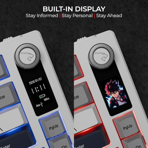 Image of Havoc 75% Wireless Mechanical Gaming Keyboard | Hot-Swap | Gasket Mount | Built in Display | 4000mAh Battery | Sound Dampening | Pre-Lubed Linear Switches | PBT Keycaps | RGB Backlit