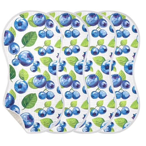 xigua Blueberries Pattern Baby Burp Cloths for Newborn Boys and Girls 1 Pack, Soft & Absorbent Cotton Baby Burp Cloth, Baby Washcloths, Newborn Towel, Burp Rags3
