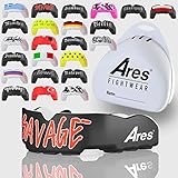 Ares Fightwear Mundschutz Boxen inkl. Aufbewahrungsbox für Kampfsport, MMA & Athleten I Maximaler Zahnschutz Dank Optimaler Passform I Profi Mouthguard für Herren & Dame