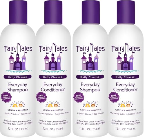 Image of Fairy Tales Daily Cleanse Kids Shampoo and Conditioner | Sulfate Free and Dye Free for Girls and Boys | Natural Ingredients for Kids Skin, Tangle-Free Hair | Moisturizing Clean Shampoo Set (Pack of 2)