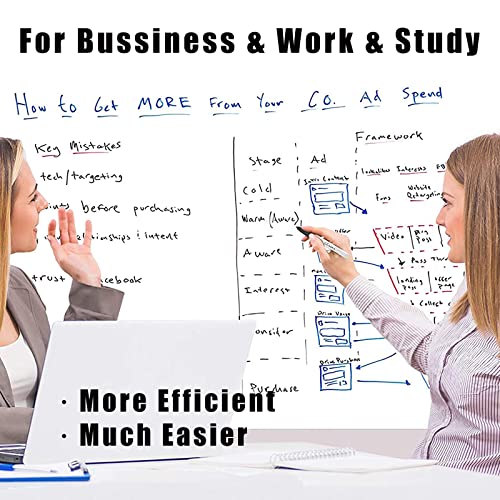 Self Adhesive White Board Paper - Dry Erase Wall Stickers Roll 17.7" X 78.7" (6.5 Feet) Message Board Wallpaper Decal For School/Office/Home/Kid/Art/Decoration, Safe For Adults & Kids With 4 Markers #TOP4