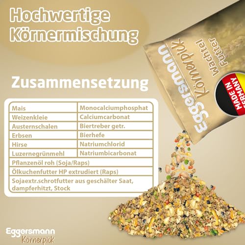 Eggersmann Körnerpick Wachtel Futter 10 kg – GVO-freies Alleinfutter für Wachteln –Schmackhaftes Wachtelfutter mit schnabelgerechter Körnung – Ausgewogene Körnermischung für Legewachteln