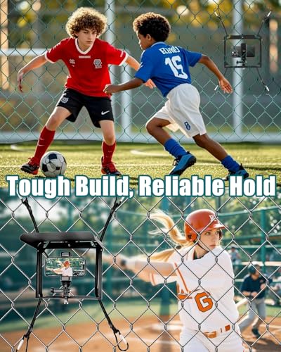 UBeesize Phone Fence Mount with Foldable Shade, Game Changer Mounting Kit Fit with iPhone, GoPro, Mevo Start, Tool-Free Streaming Kits with Carry Bag & Power Pocket for Baseball, Softball & Tennis - Image 6