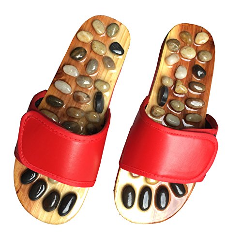 JOINTUP Women Thiatsu Massage Slippers in Natural Stone for Foot Plantar Tens Acupoints