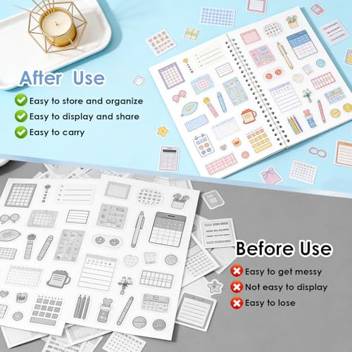 UFU 2 Pack Álbum Reutilizable para Pegatinas, Libro Organizador Tamaño A5 con 32+32 Hojas en Papel Transferible para Colección de Pegatinas miniatura 5