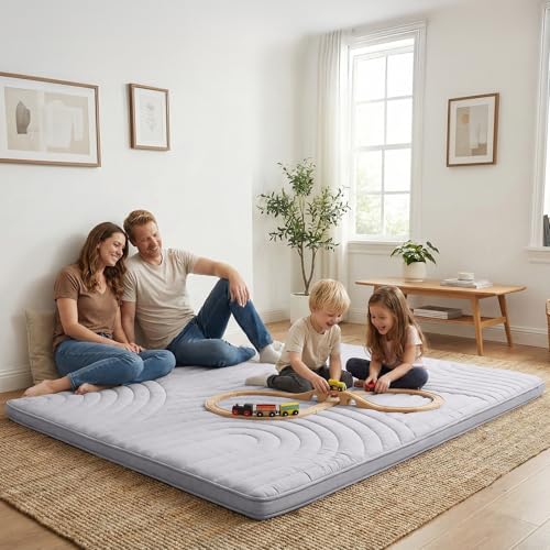 Image of ZonLi Japanese Floor Mattress Futon Mattress Twin Size, Thicken Roll Up Tatami Mat Washable Cover, Portable & Foldable Floor Bed Mattress for Sleeping, Dormitory, Adult