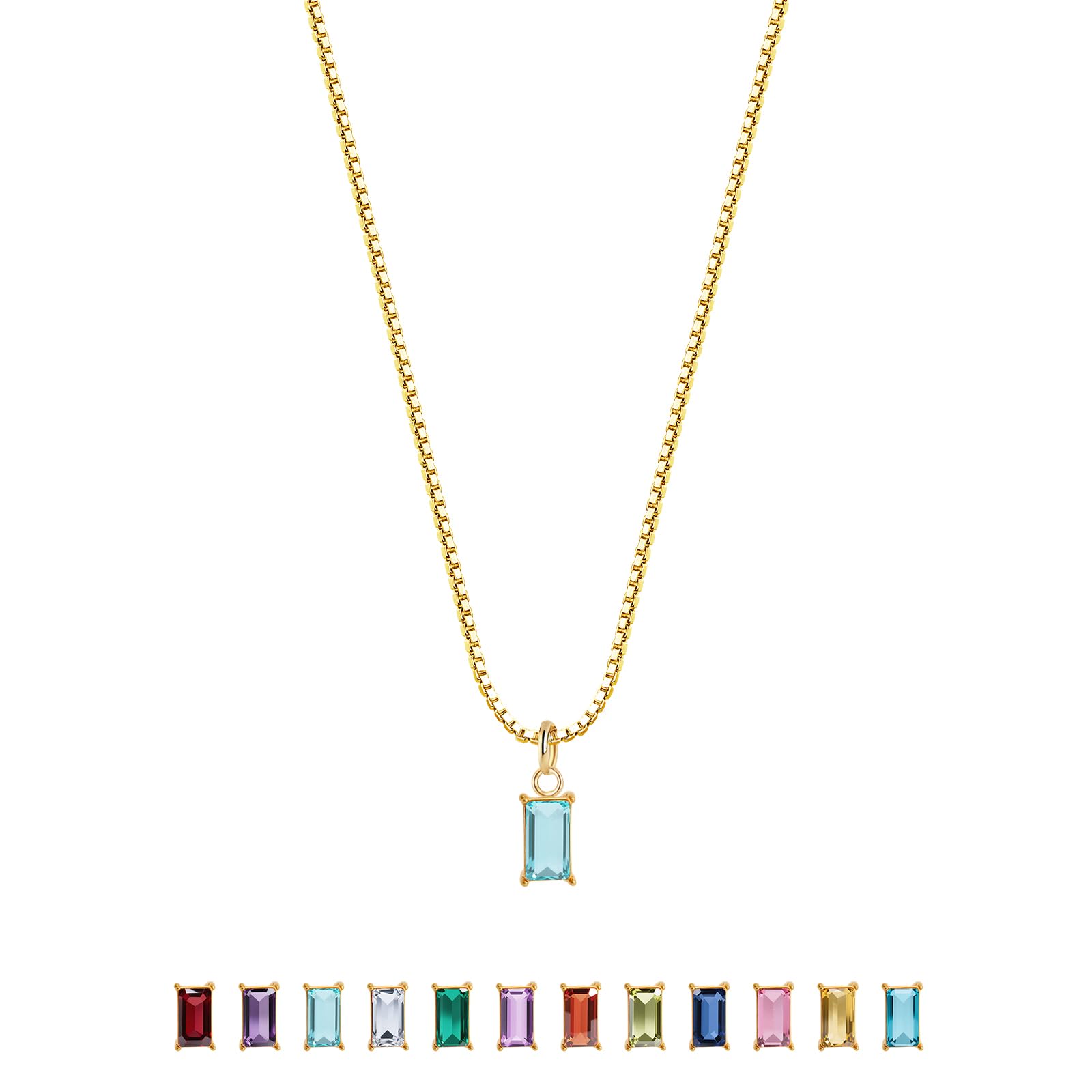 Birthstone Necklace for Women | 14K Gold Necklace for Women with Cubic Zirconia Pendant | 16"-18" Adjustable Chain | ValentinesDay Gifts for Her,