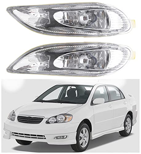 munirater Clear Lens Bumper Driving Fog Lights+wiring Kit+switch Replacement for Toyota 2005-2008 Corolla, 2002-2004 Camry, 2002-2003 Solara