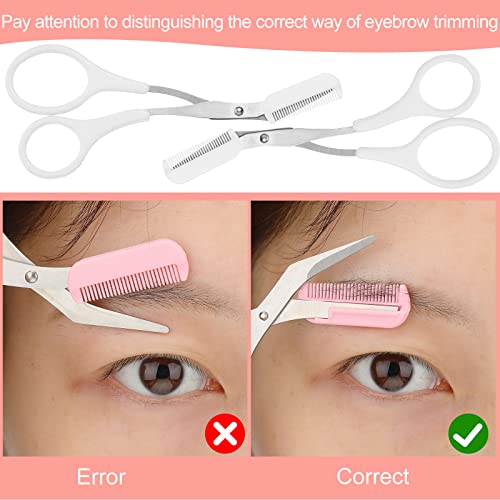 Mudder Tesoura de sobrancelha para mulheres, tesoura de aparador de sobrancelha com pente para model