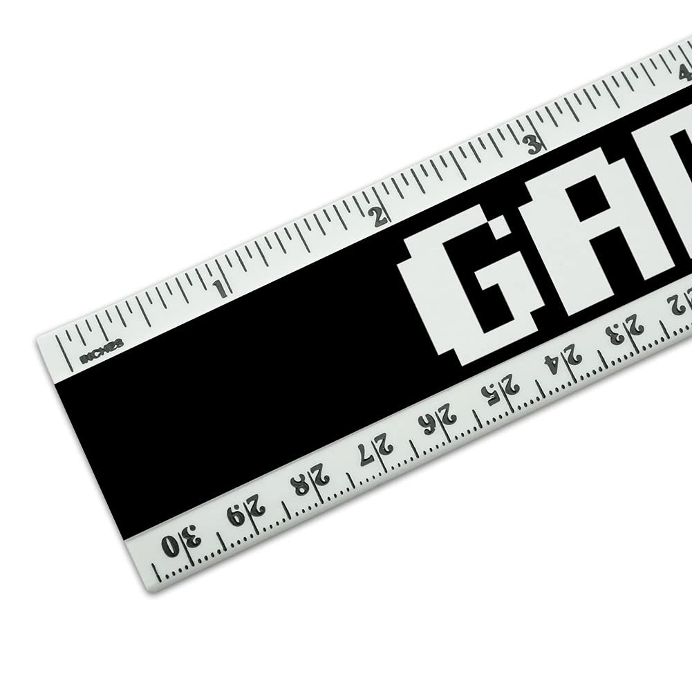 Game Over Gamer Pixel Font Geek 12 Inch Standard and Metric Plastic Ruler
