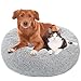 PureFun Cuccia per Cani Rotondo, Cuccia Cane Medio Grigio Chiaro Lavabile, Letto per Cani in Peluche Morbida, Cuscino per Cani e Gatti che Alleviano le Articolazioni e Migliorano il Sonno - L（80cm）