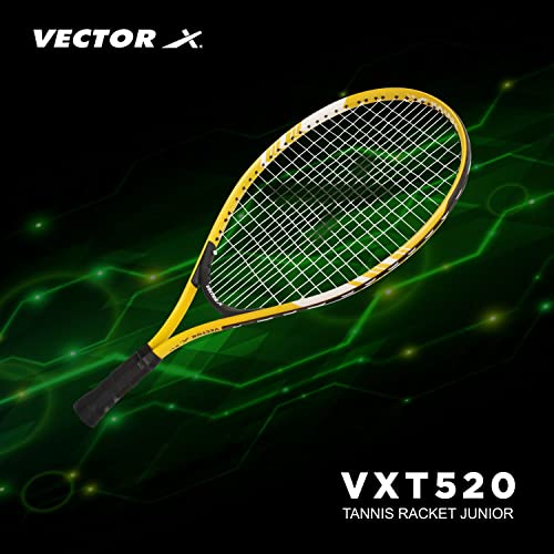 Image of Vector X Vxt 520 21 inches with Full Cover Strung Tennis Racquet (Red,White) (Yellow)