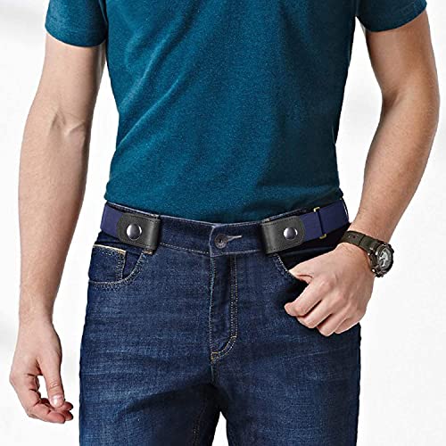 Image of WERFORU No Buckle Show Belt for Men Buckle Free Stretch Belt for Jeans Pants 1.38 Inches Wide Father's Day Gift