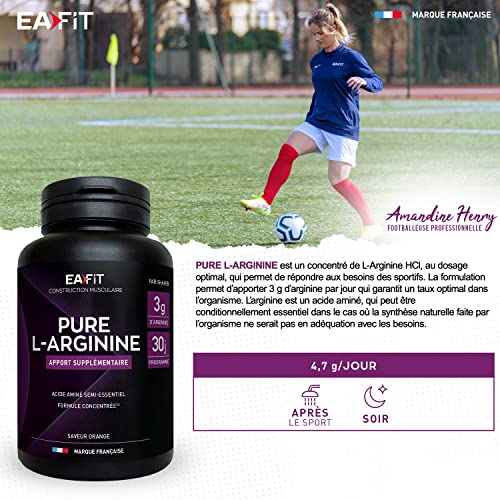 EAFIT - Pure L-Arginine -Formule concentrée- Acide aminé semi-essentiel - Musculation - Apport protéique supplémentaire. Poudre à mélanger dans un shaker pre workout ou post workout - Orange - 141g – Image 5
