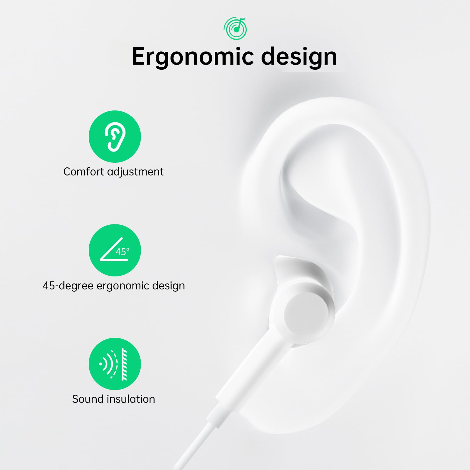 Ecouteurs Filaire,Ecouteur Filaire Prise Jack,Ecouteurs Intra-Auriculaires Anti-Bruit Stéréo Jack 3.5mm
