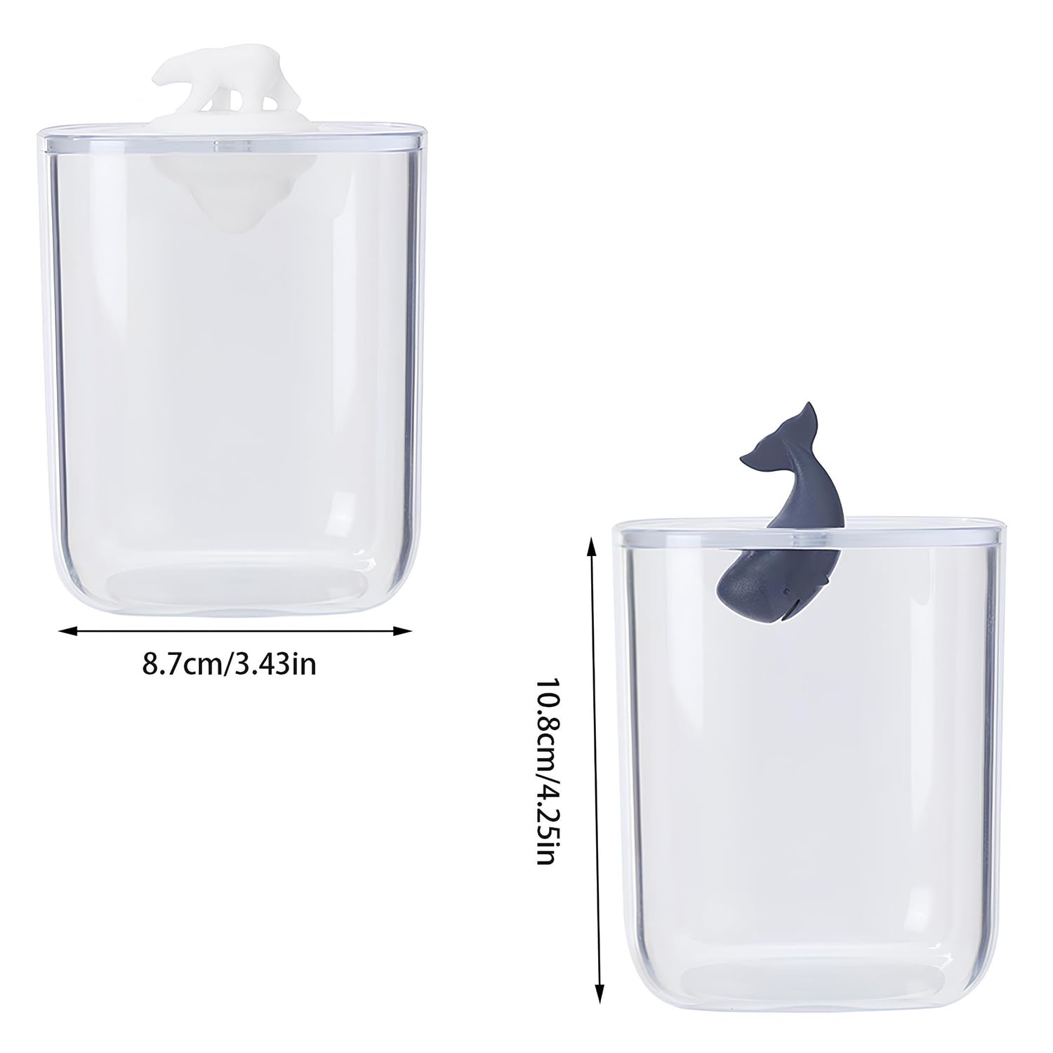 Wattestäbchenhalter Transparent - Kosmetik Aufbewahrung 7,5x7,5x10cm