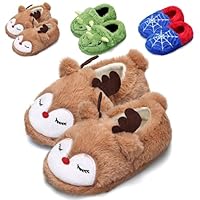 WateLves Kids Cute Bunny Unicorn Cat Girls Boys Slippers - Children's Closed-back Warm House Anti-slip Fluffy Slippers