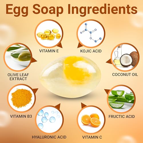 Twins Personal Care Egg Soap, Luxurious Handmade Egg Shaped with Kojic & Hyaluronic Acid Soap, Natural ingredients
