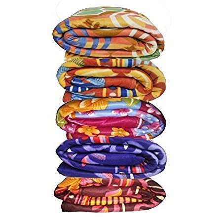 Devil Woolen Printed Single Bed Fleece Blanket (Multicolour) - Set of 5